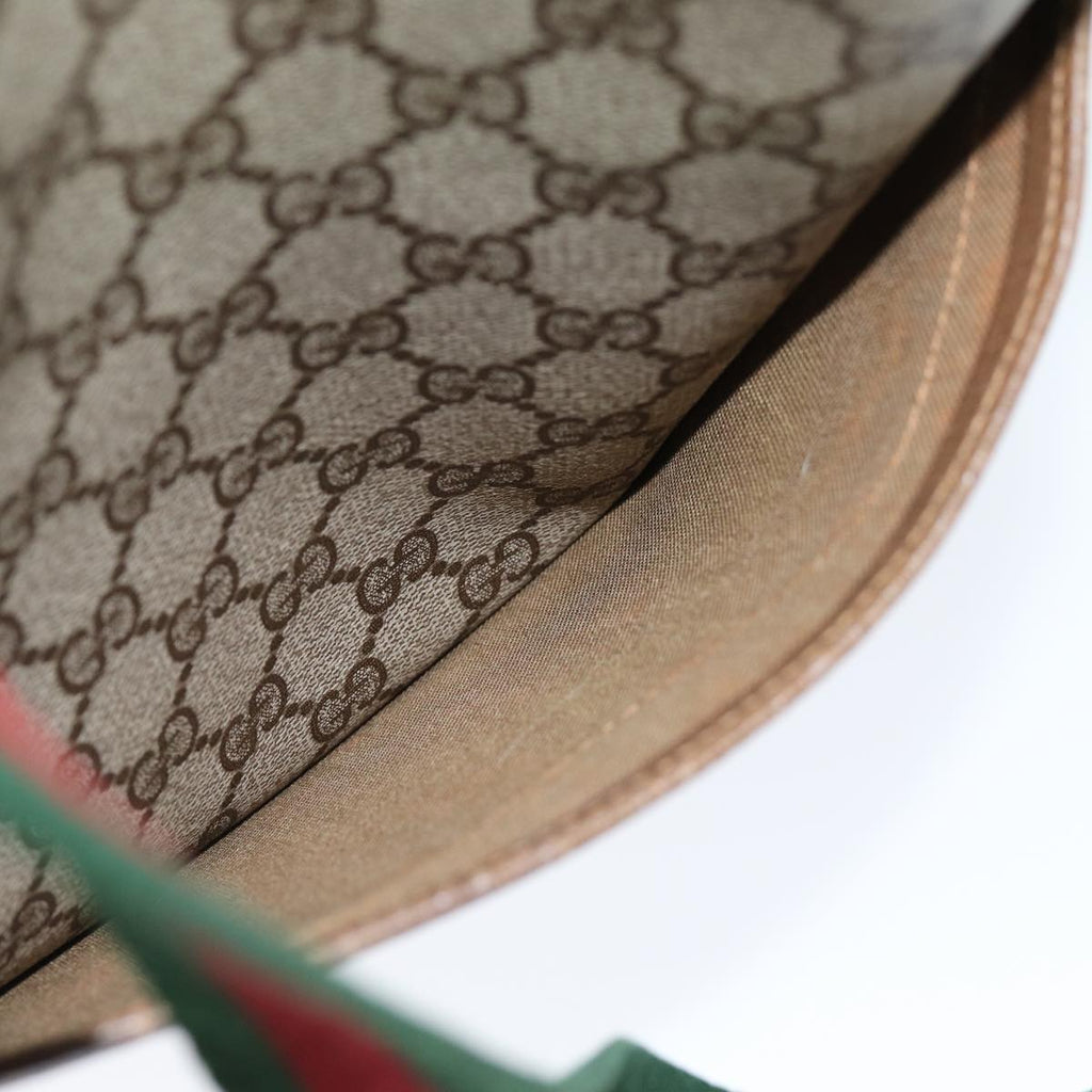GUCCI GG Supreme Web Sherry Line Tote Bag PVC Beige Red 39 02 003 yk12333