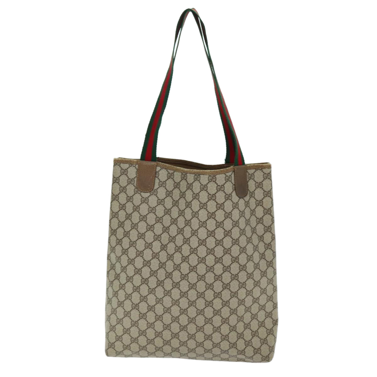 GUCCI GG Supreme Web Sherry Line Tote Bag PVC Beige Red 39 02 003 yk12333