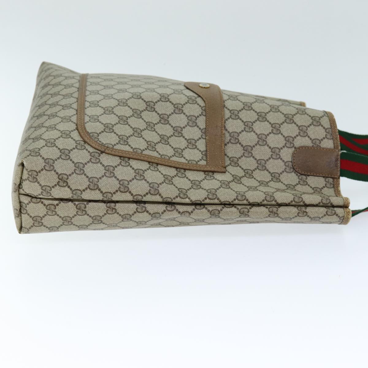 GUCCI GG Supreme Web Sherry Line Tote Bag PVC Beige Red 39 02 003 yk12333