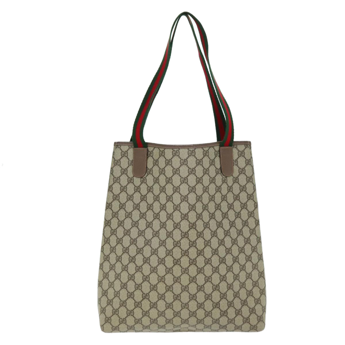 GUCCI GG Supreme Web Sherry Line Tote Bag PVC Beige Red 002 58 6487 yk12337