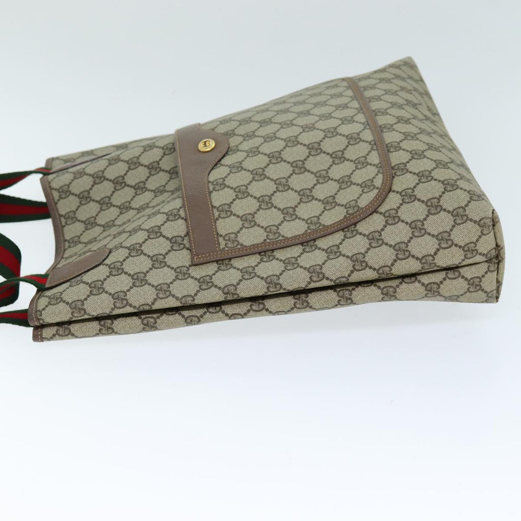 GUCCI GG Supreme Web Sherry Line Tote Bag PVC Beige Red 002 58 6487 yk12337