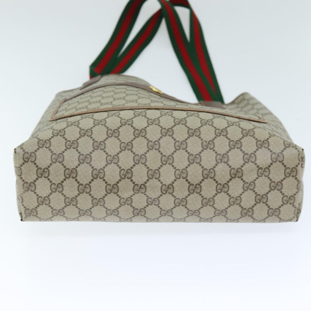 GUCCI GG Supreme Web Sherry Line Tote Bag PVC Beige Red 89 02 003 yk12338