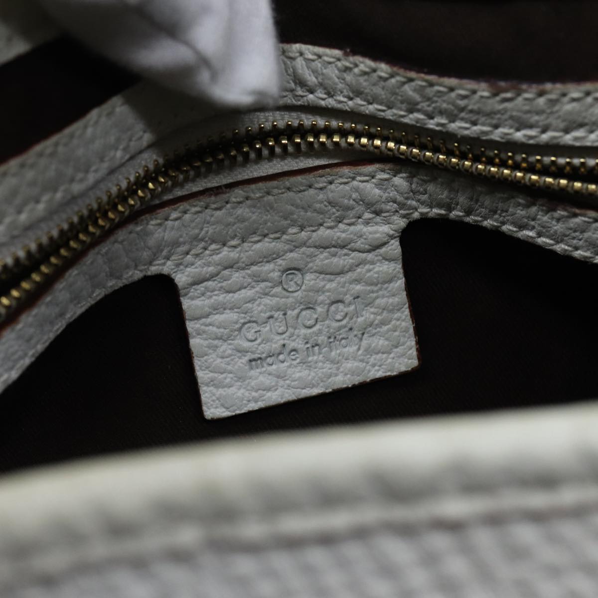 GUCCI Jackie Shoulder Bag Leather White 130779 yk12341