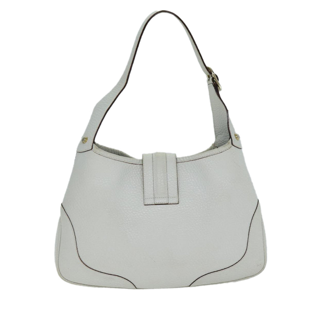 GUCCI Jackie Shoulder Bag Leather White 130779 yk12341