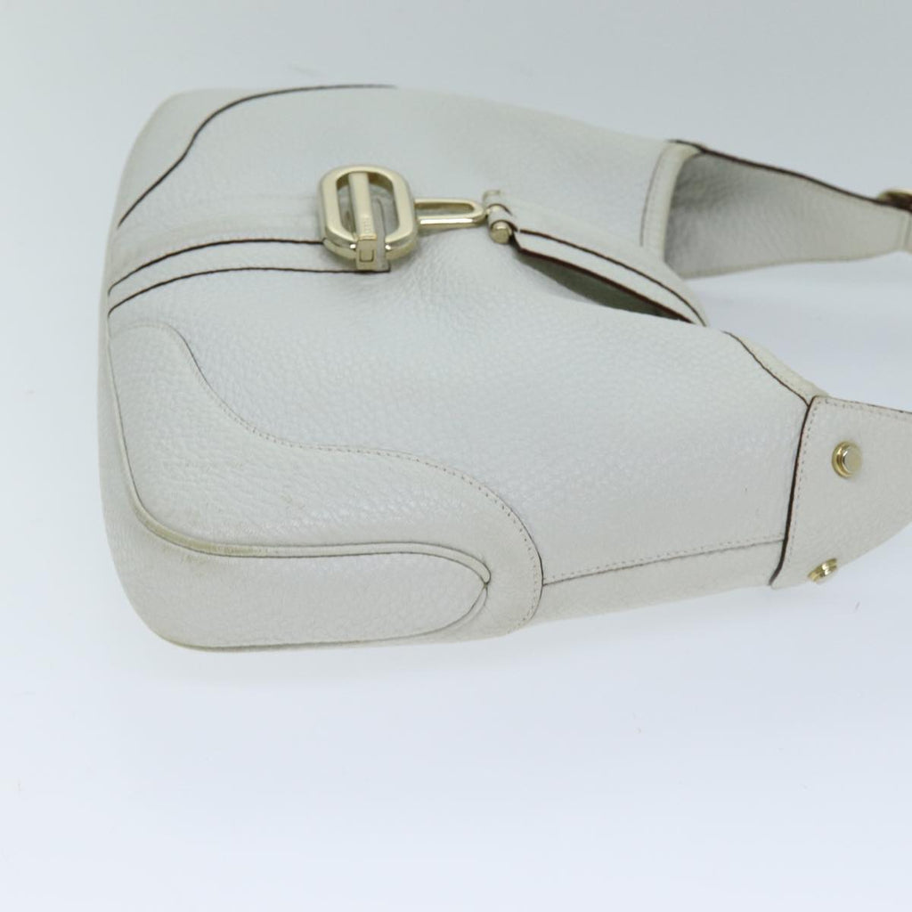 GUCCI Jackie Shoulder Bag Leather White 130779 yk12341