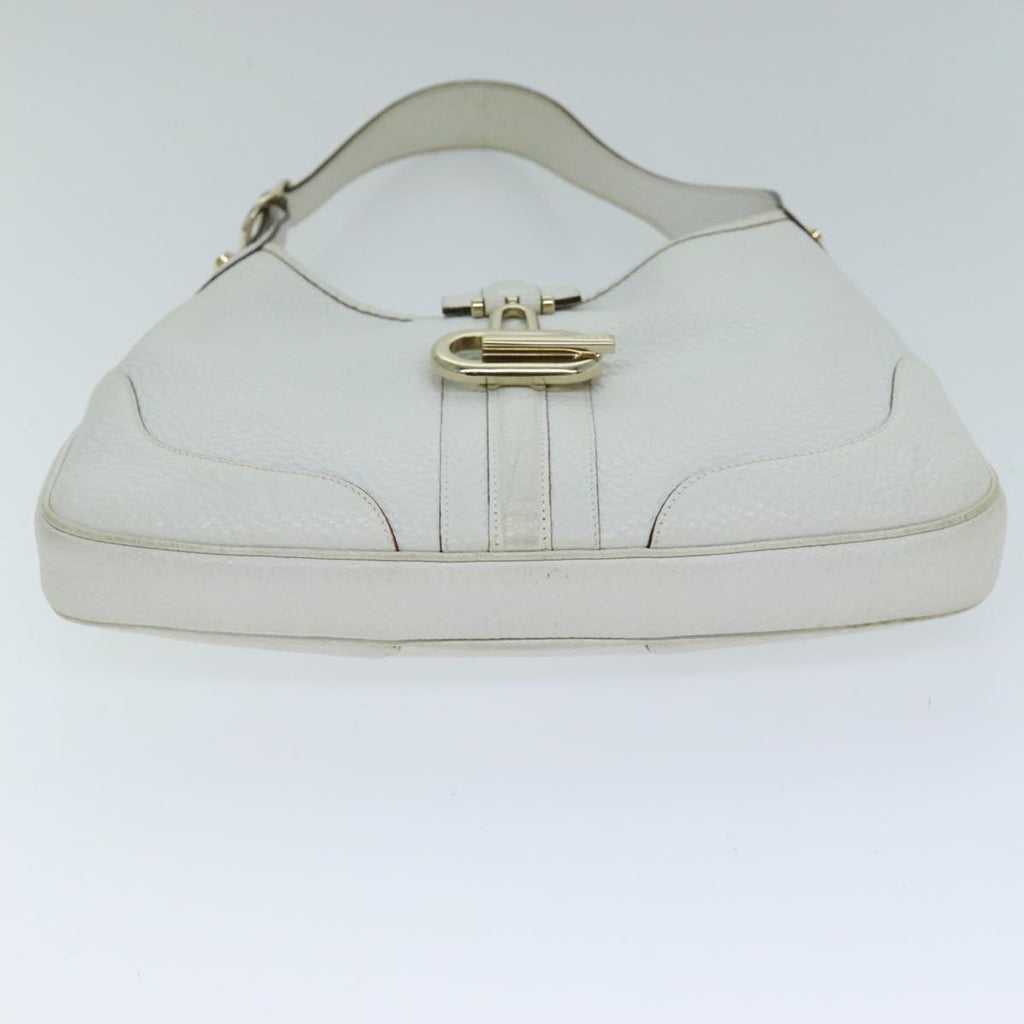 GUCCI Jackie Shoulder Bag Leather White 130779 yk12341