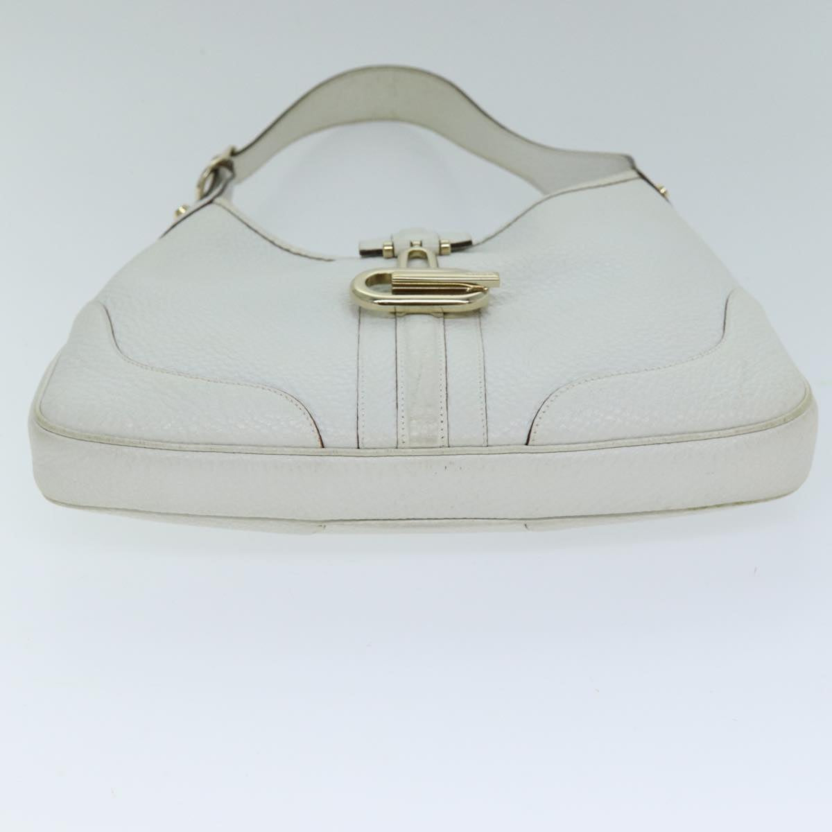 GUCCI Jackie Shoulder Bag Leather White 130779 yk12341