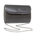 GUCCI Chain Shoulder Bag Leather Gray 004 056 0960 yk12358