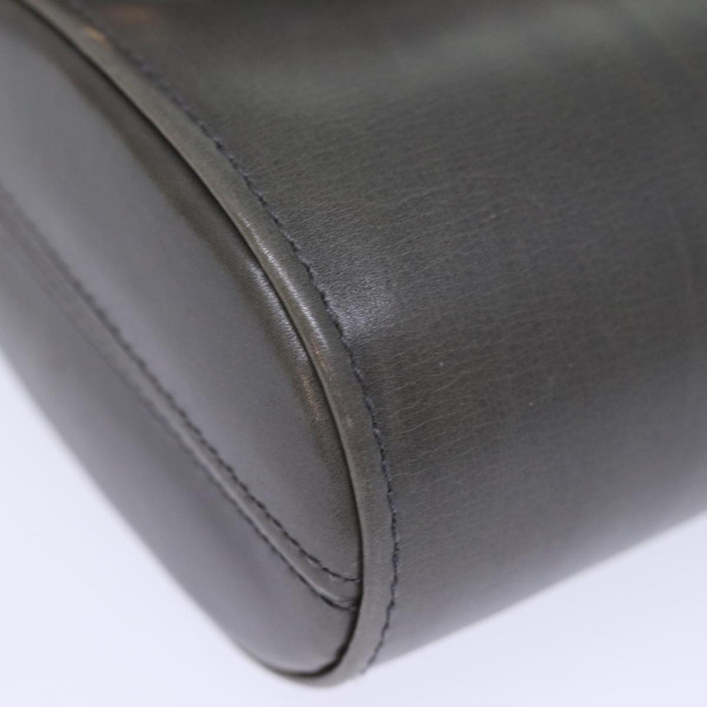 GUCCI Chain Shoulder Bag Leather Gray 004 056 0960 yk12358