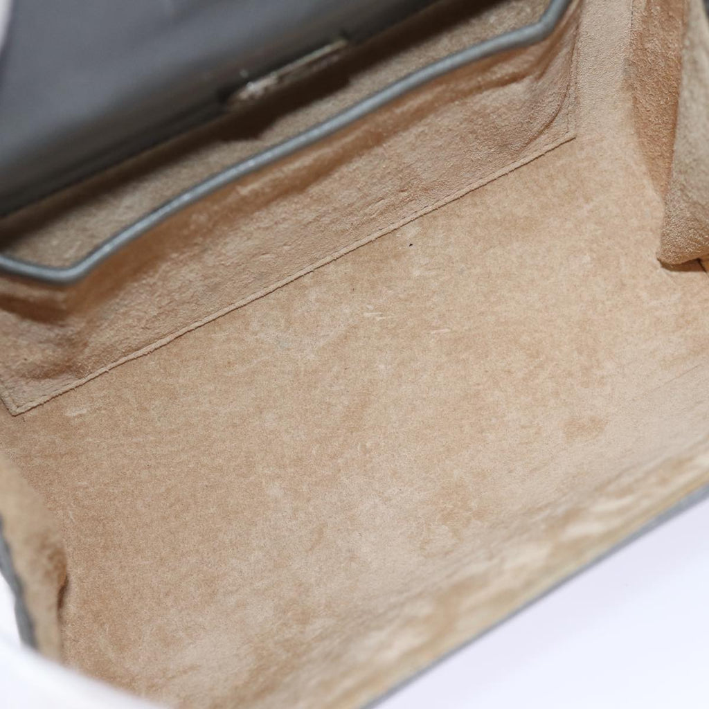 GUCCI Chain Shoulder Bag Leather Gray 004 056 0960 yk12358