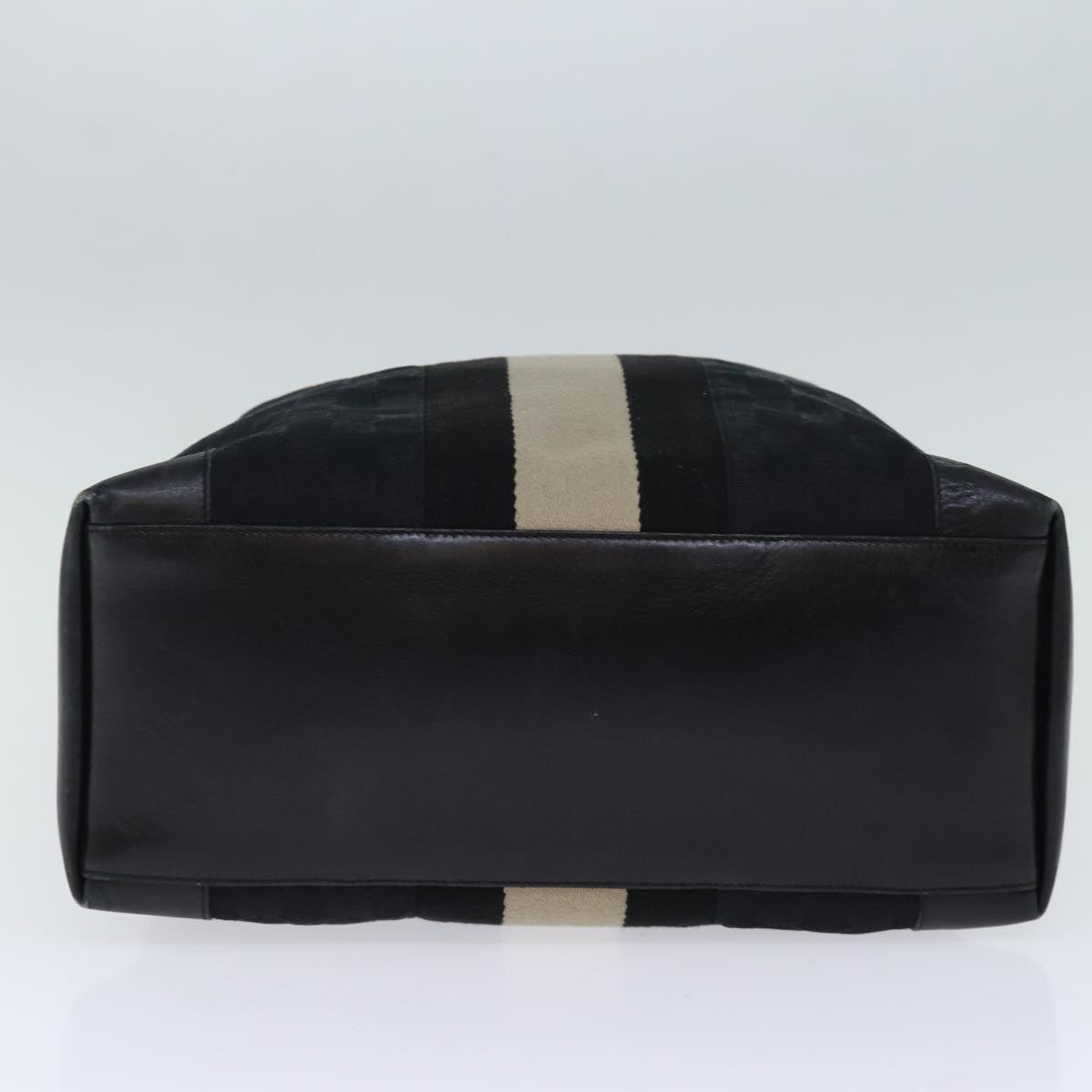 GUCCI GG Canvas Sherry Line Hand Bag Black White 002 1093 yk12369