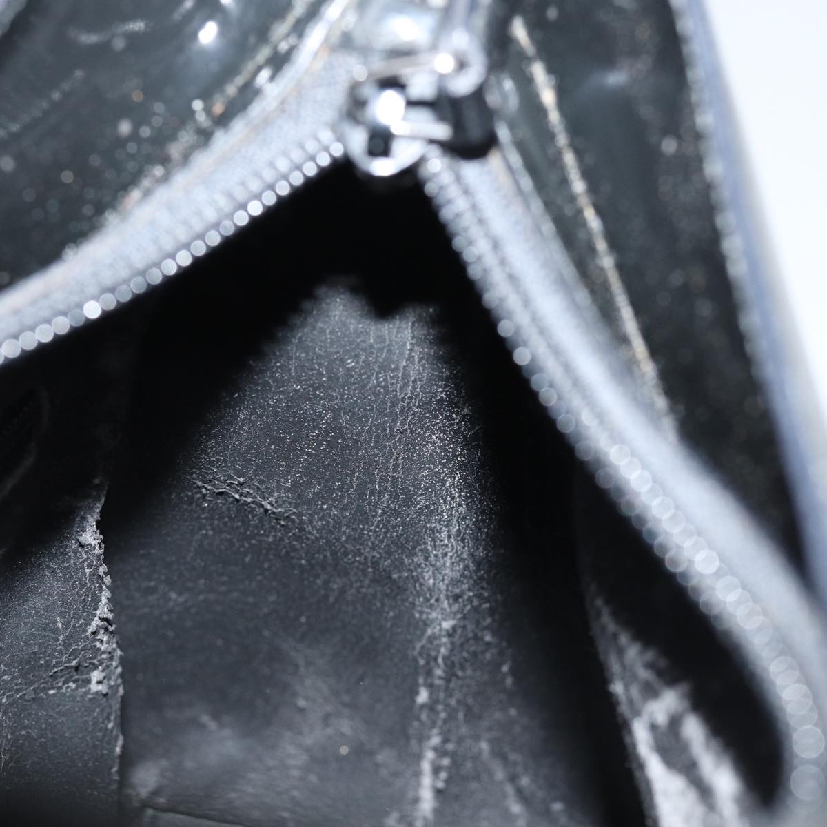 GUCCI Bamboo Hand Bag Enamel Black yk12374
