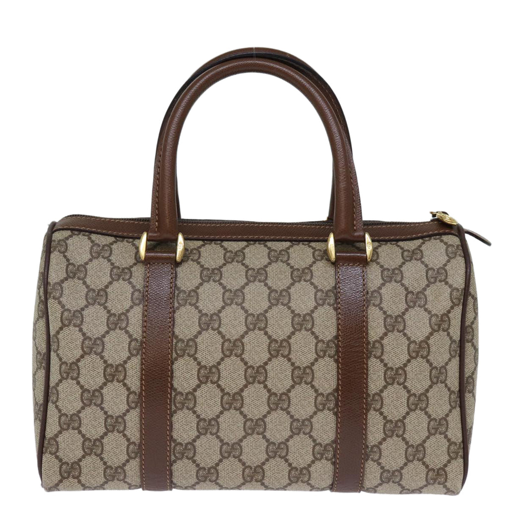 GUCCI GG Supreme Web Sherry Line Boston Bag PVC Beige Red Green yk12393