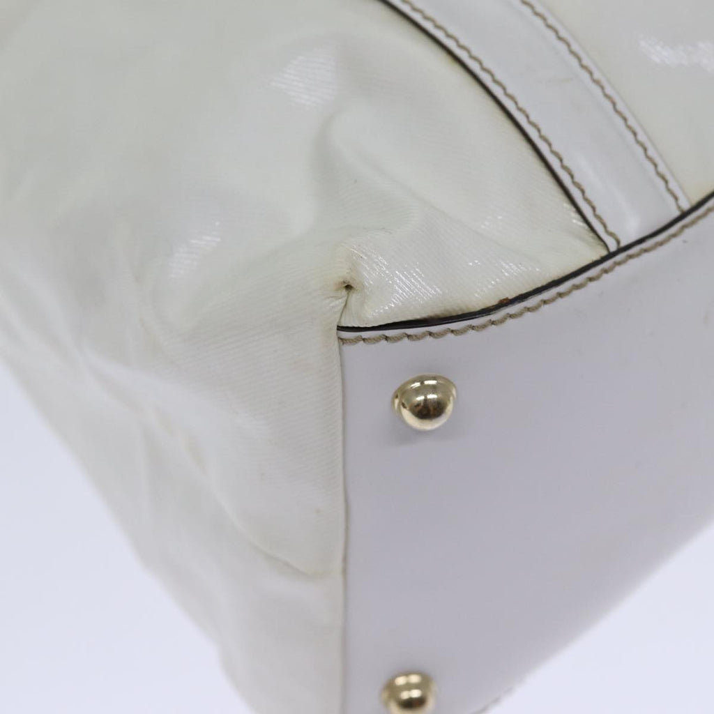 GUCCI Web Sherry Line Interlocking Bag Coated Canvas White 162094 yk12394