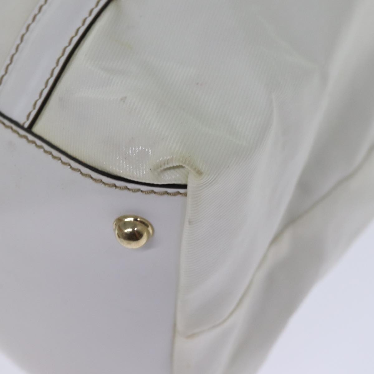 GUCCI Web Sherry Line Interlocking Bag Coated Canvas White 162094 yk12394