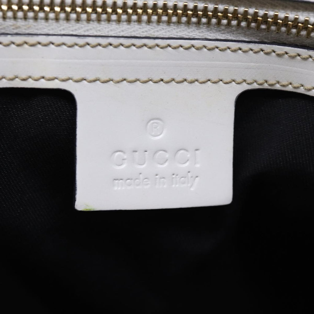 GUCCI Web Sherry Line Interlocking Bag Coated Canvas White 162094 yk12394