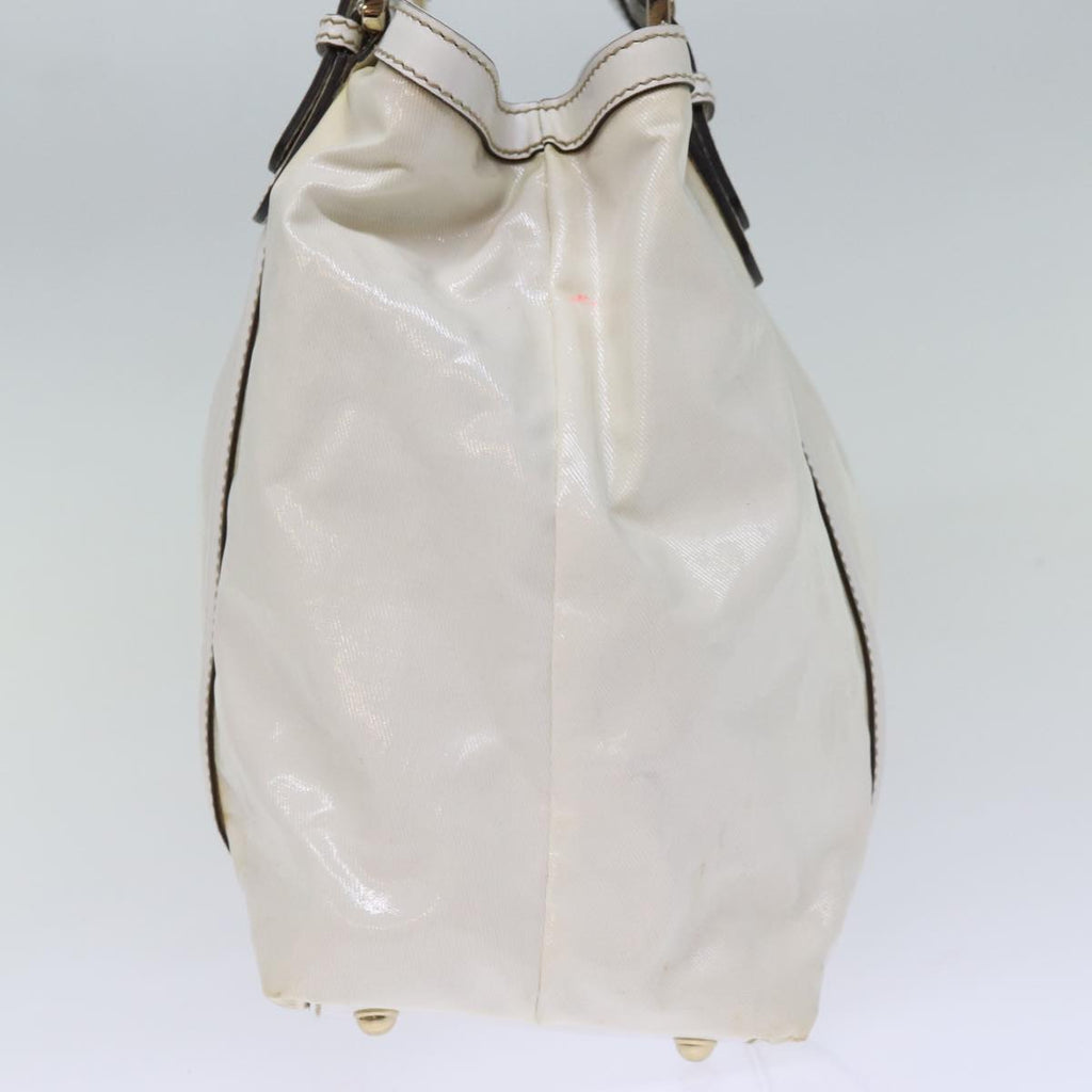 GUCCI Web Sherry Line Interlocking Bag Coated Canvas White 162094 yk12394