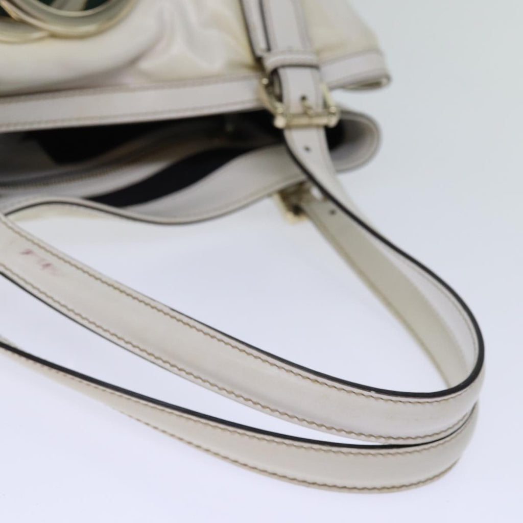 GUCCI Web Sherry Line Interlocking Bag Coated Canvas White 162094 yk12394