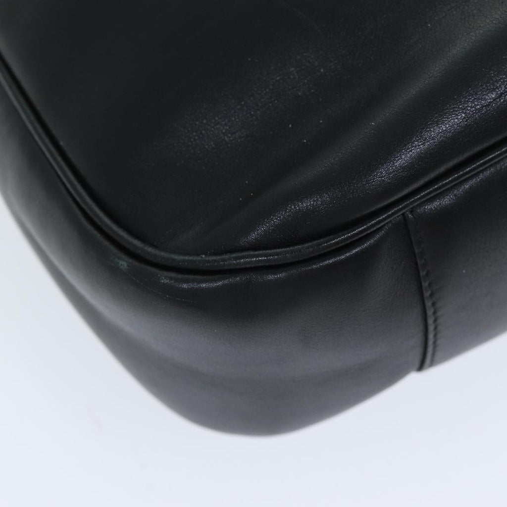 GUCCI Bamboo Hand Bag Leather 2way Black 001 1577 yk12406