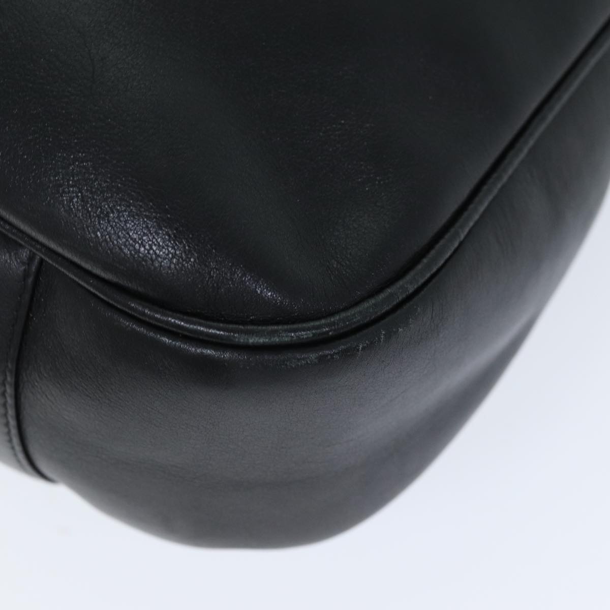 GUCCI Bamboo Hand Bag Leather 2way Black 001 1577 yk12406