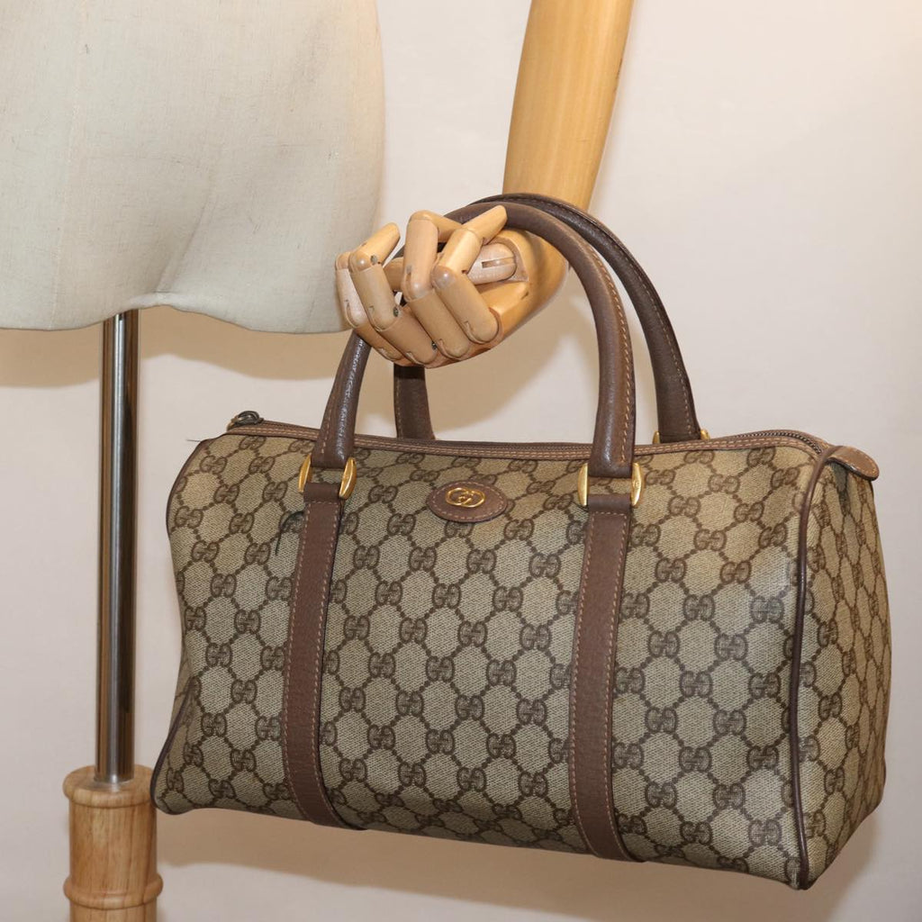 GUCCI GG Supreme Boston Bag PVC Beige 002 615 6842 yk12423