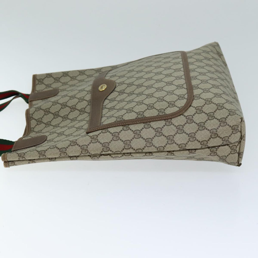 GUCCI GG Supreme Web Sherry Line Tote Bag PVC Beige Red 40 02 003 yk12437
