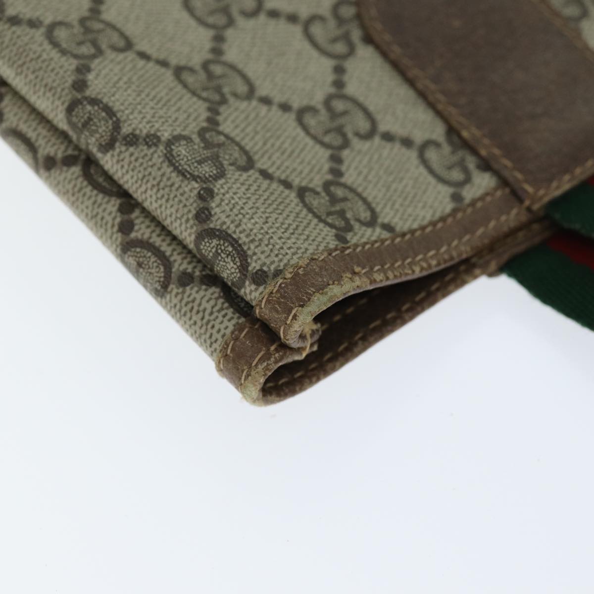 GUCCI GG Supreme Web Sherry Line Tote Bag PVC Beige Red 40 02 003 yk12437