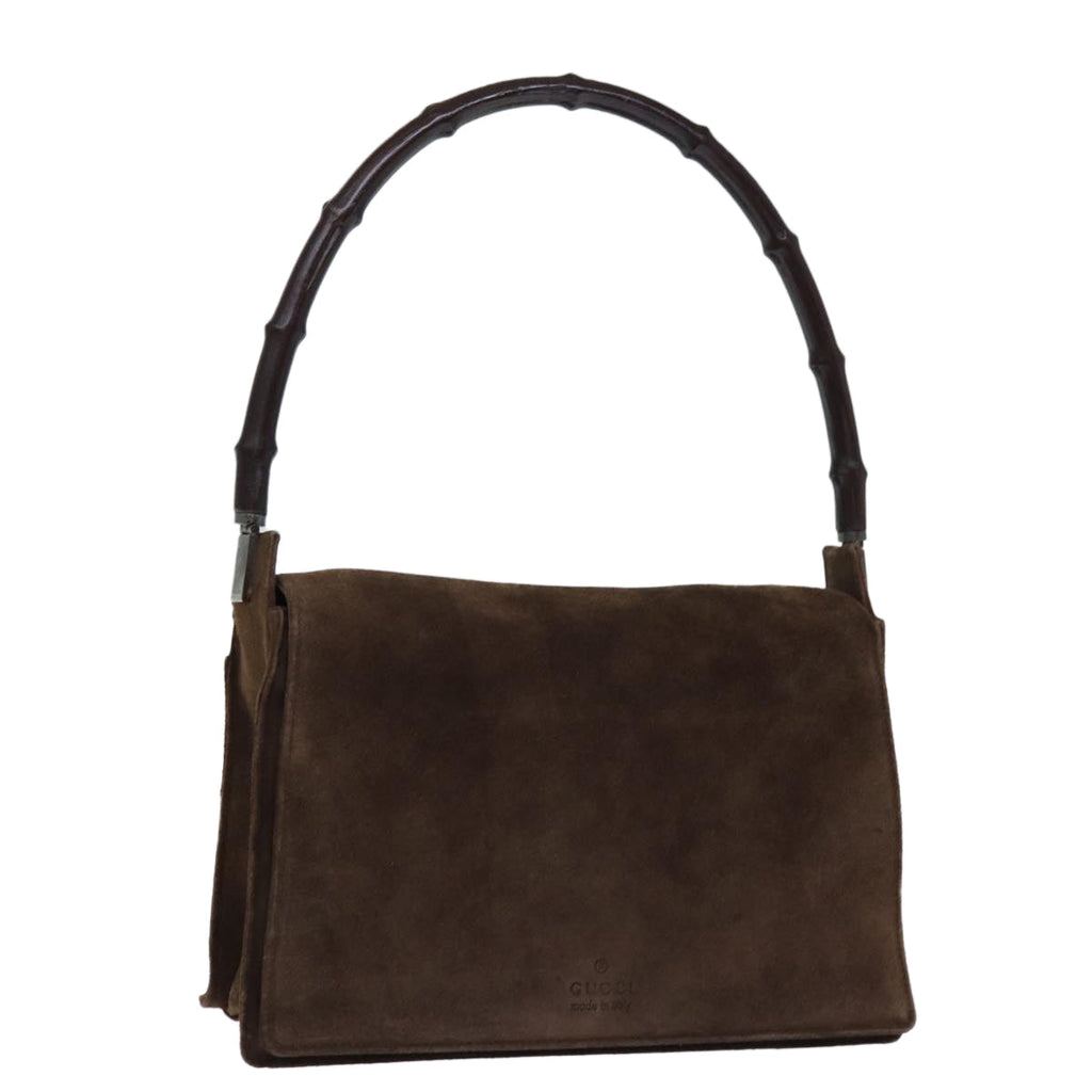 GUCCI Bamboo Shoulder Bag Suede Brown 001 3239 yk12441