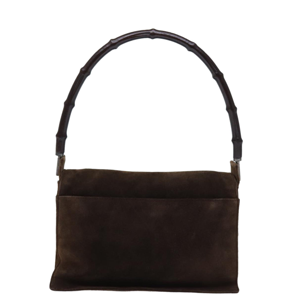 GUCCI Bamboo Shoulder Bag Suede Brown 001 3239 yk12441