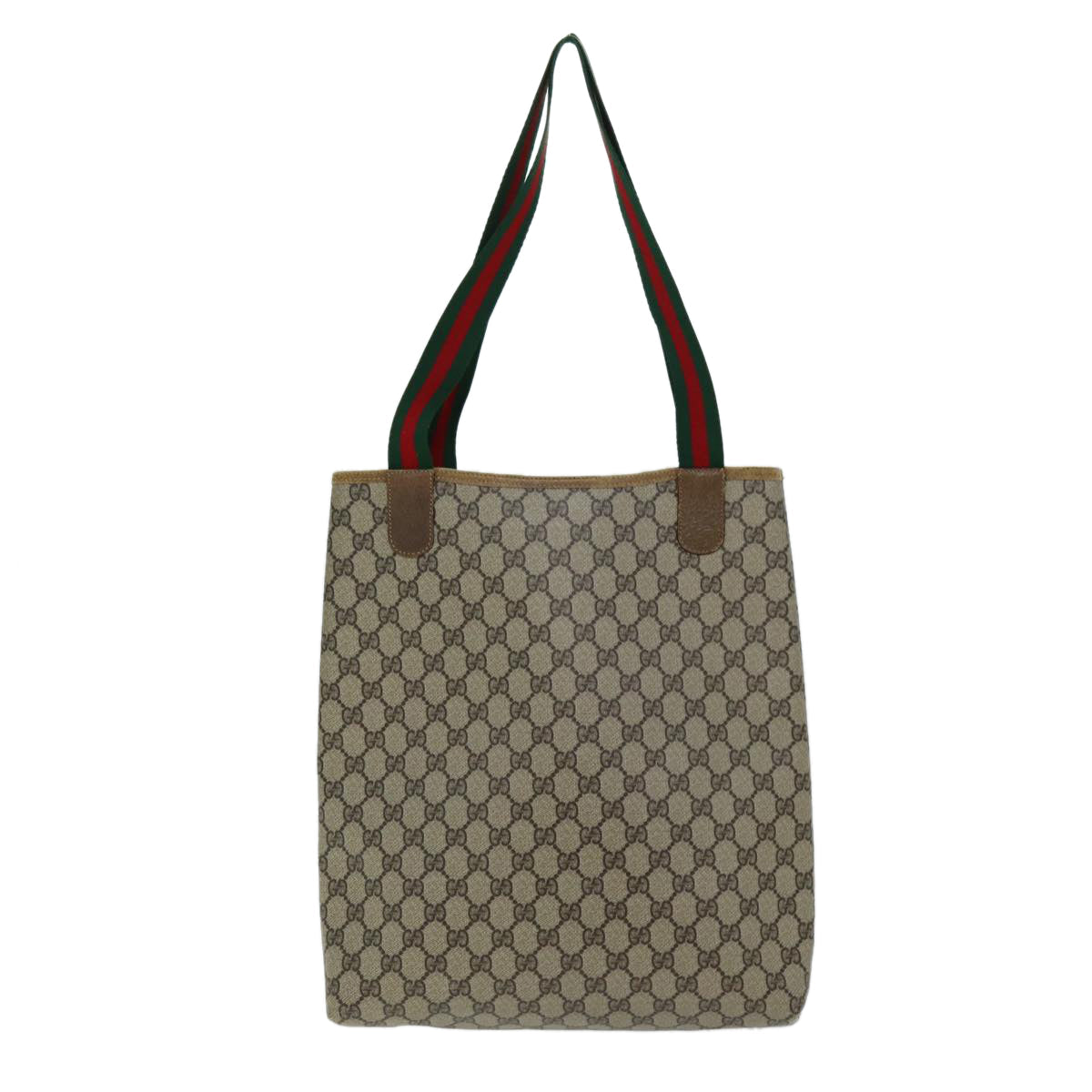 GUCCI GG Supreme Web Sherry Line Tote Bag PVC Beige Red 89 02 003 yk12451