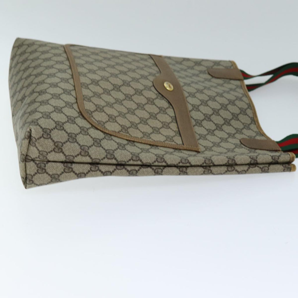 GUCCI GG Supreme Web Sherry Line Tote Bag PVC Beige Red 89 02 003 yk12451
