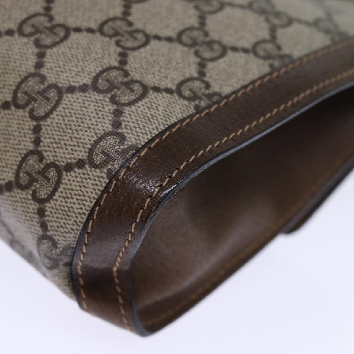 GUCCI GG Supreme Web Sherry Line Clutch Bag Beige 41 014 3087 25 yk12462