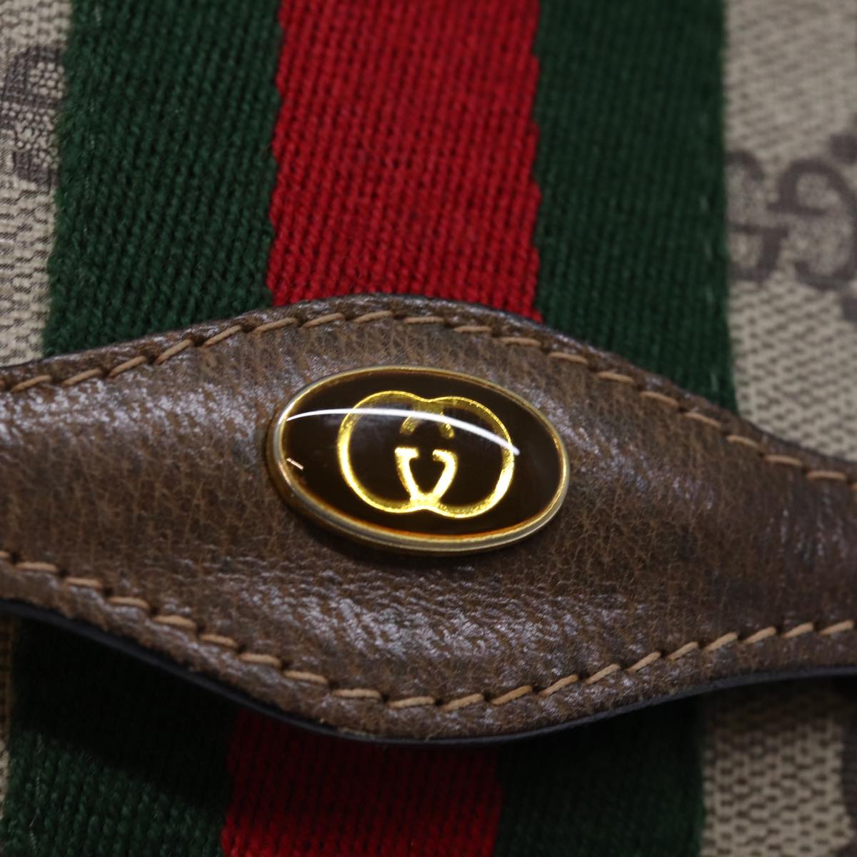 GUCCI GG Supreme Web Sherry Line Clutch Bag Beige 41 014 3087 25 yk12462