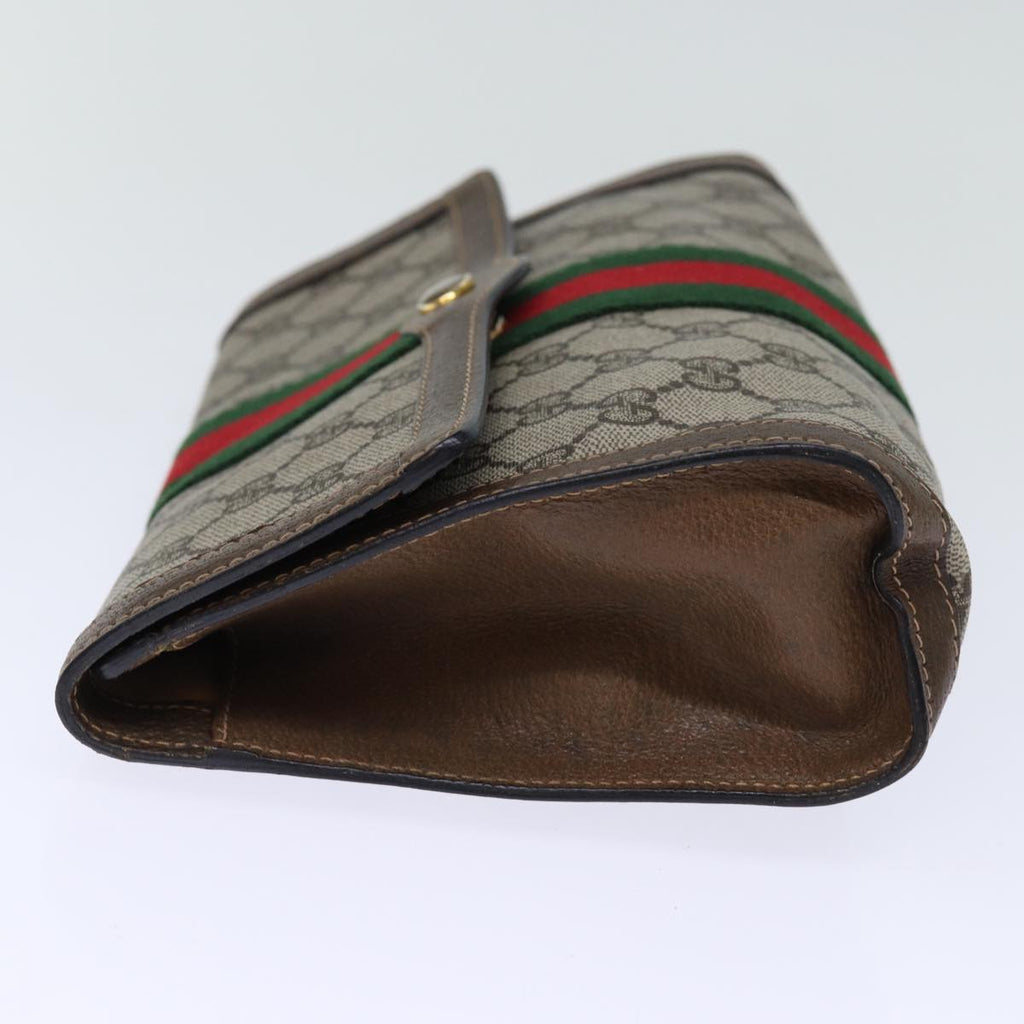 GUCCI GG Supreme Web Sherry Line Clutch Bag Beige 41 014 3087 25 yk12462