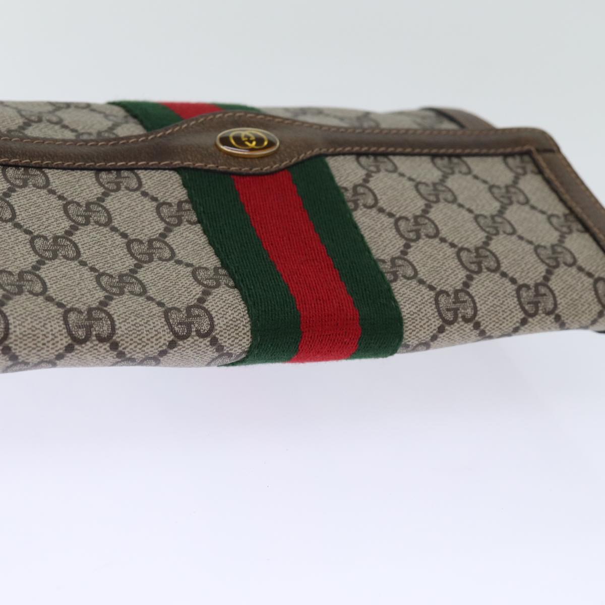 GUCCI GG Supreme Web Sherry Line Clutch Bag Beige 41 014 3087 25 yk12462