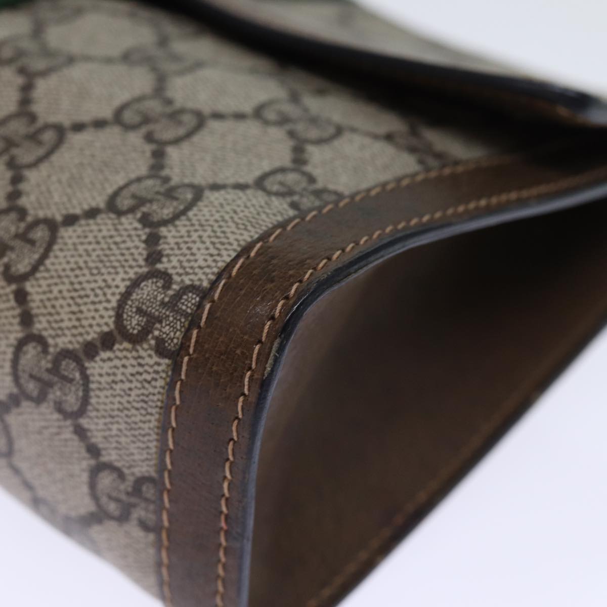 GUCCI GG Supreme Web Sherry Line Clutch Bag Beige 41 014 3087 25 yk12462