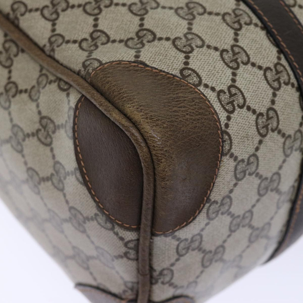 GUCCI GG Supreme Web Sherry Line Boston Bag PVC Vintage Beige Red yk12465