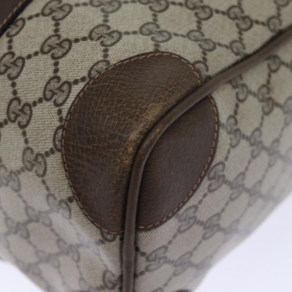 GUCCI GG Supreme Web Sherry Line Boston Bag PVC Vintage Beige Red yk12465