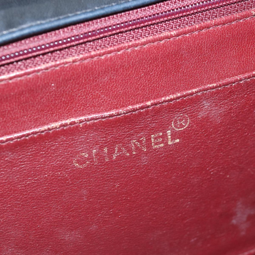 CHANEL Diana Matelasse Chain Shoulder Bag Lamb Skin Black CC yk12474