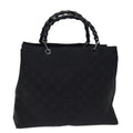 GUCCI Bamboo GG Canvas Hand Bag Black 002 1010 yk12489