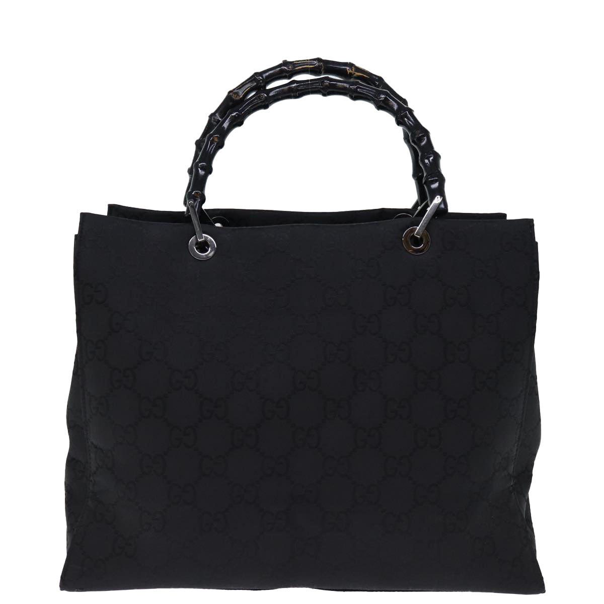 GUCCI Bamboo GG Canvas Hand Bag Black 002 1010 yk12489
