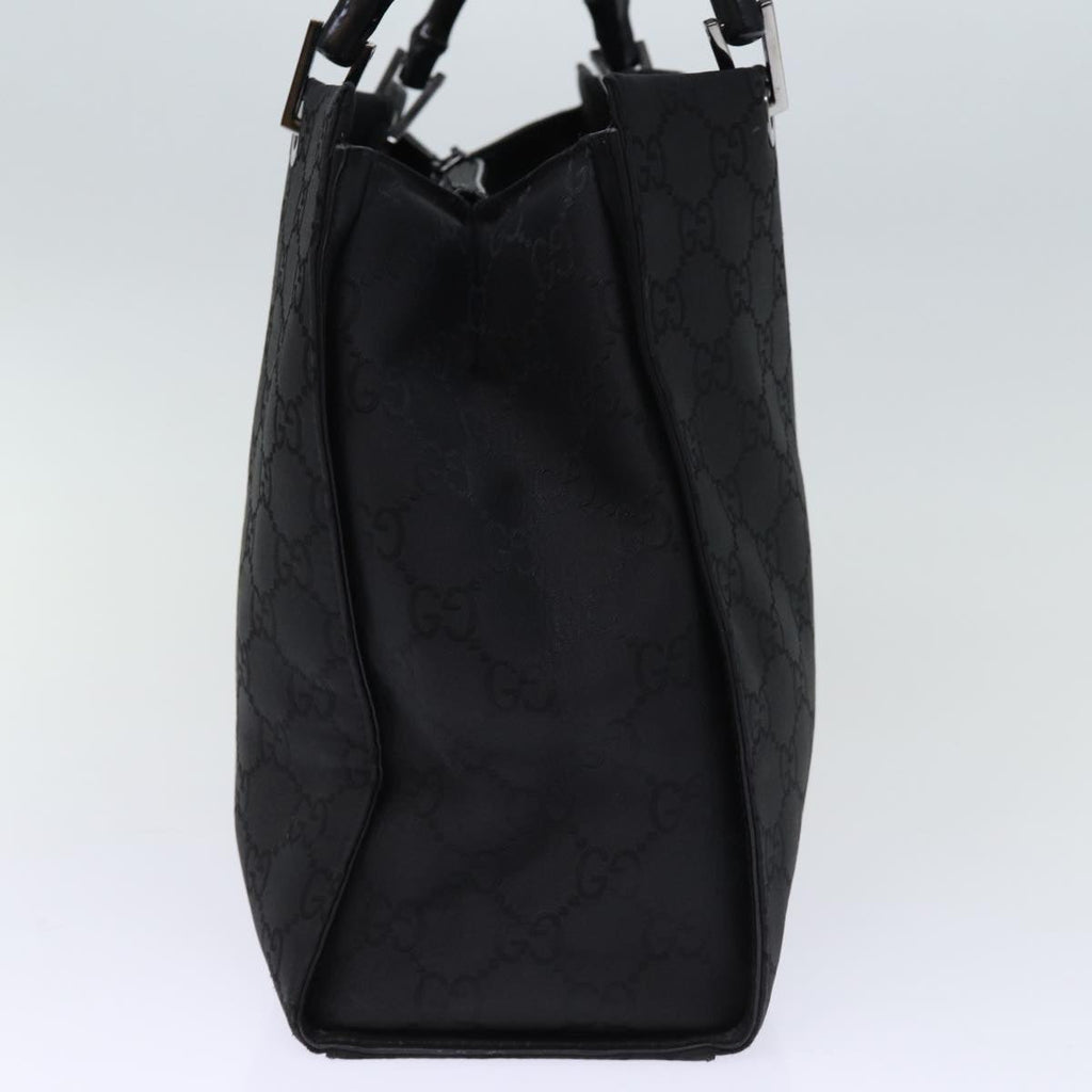 GUCCI Bamboo GG Canvas Hand Bag Black 002 1010 yk12489