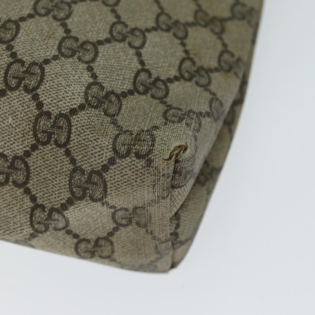 GUCCI GG Supreme Web Sherry Line Tote Bag PVC Beige Red Green yk12492