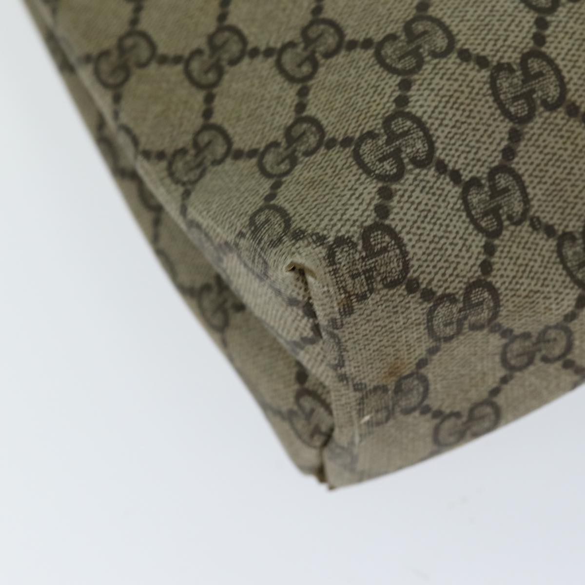 GUCCI GG Supreme Web Sherry Line Tote Bag PVC Beige Red Green yk12492