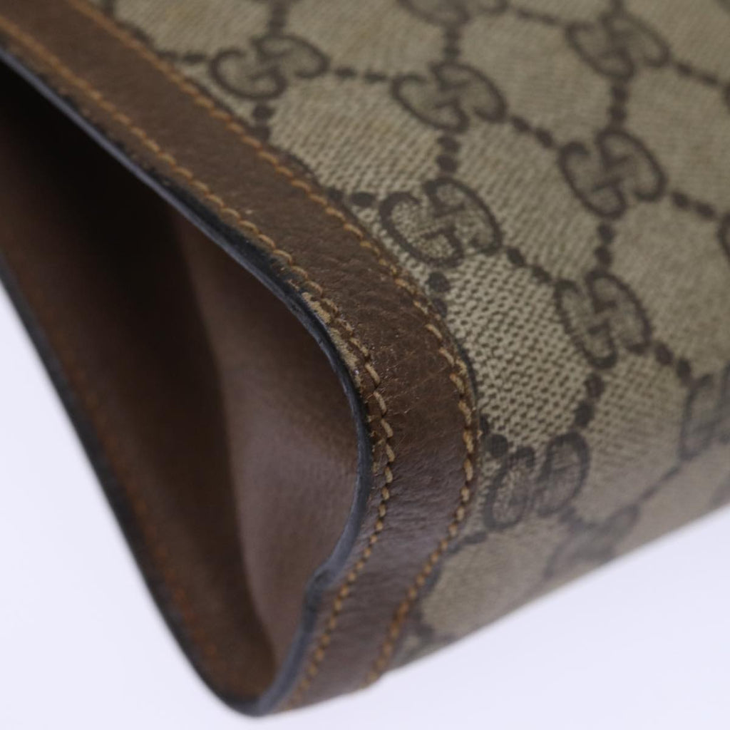 GUCCI GG Supreme Web Sherry Line Clutch Bag PVC Beige Red 89 01 001 yk12494