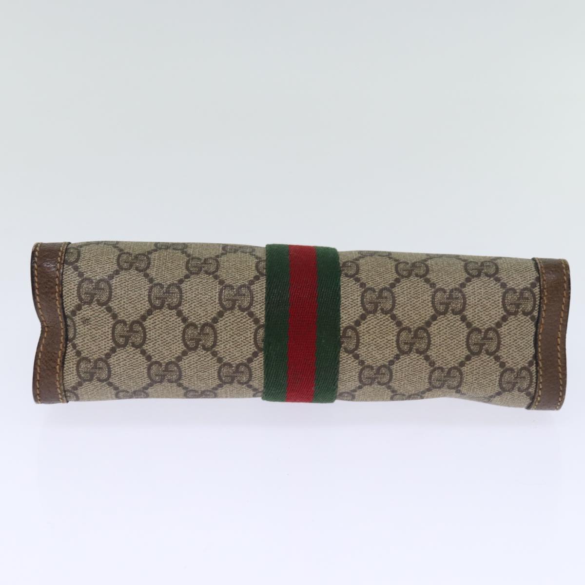 GUCCI GG Supreme Web Sherry Line Clutch Bag PVC Beige Red 89 01 001 yk12494