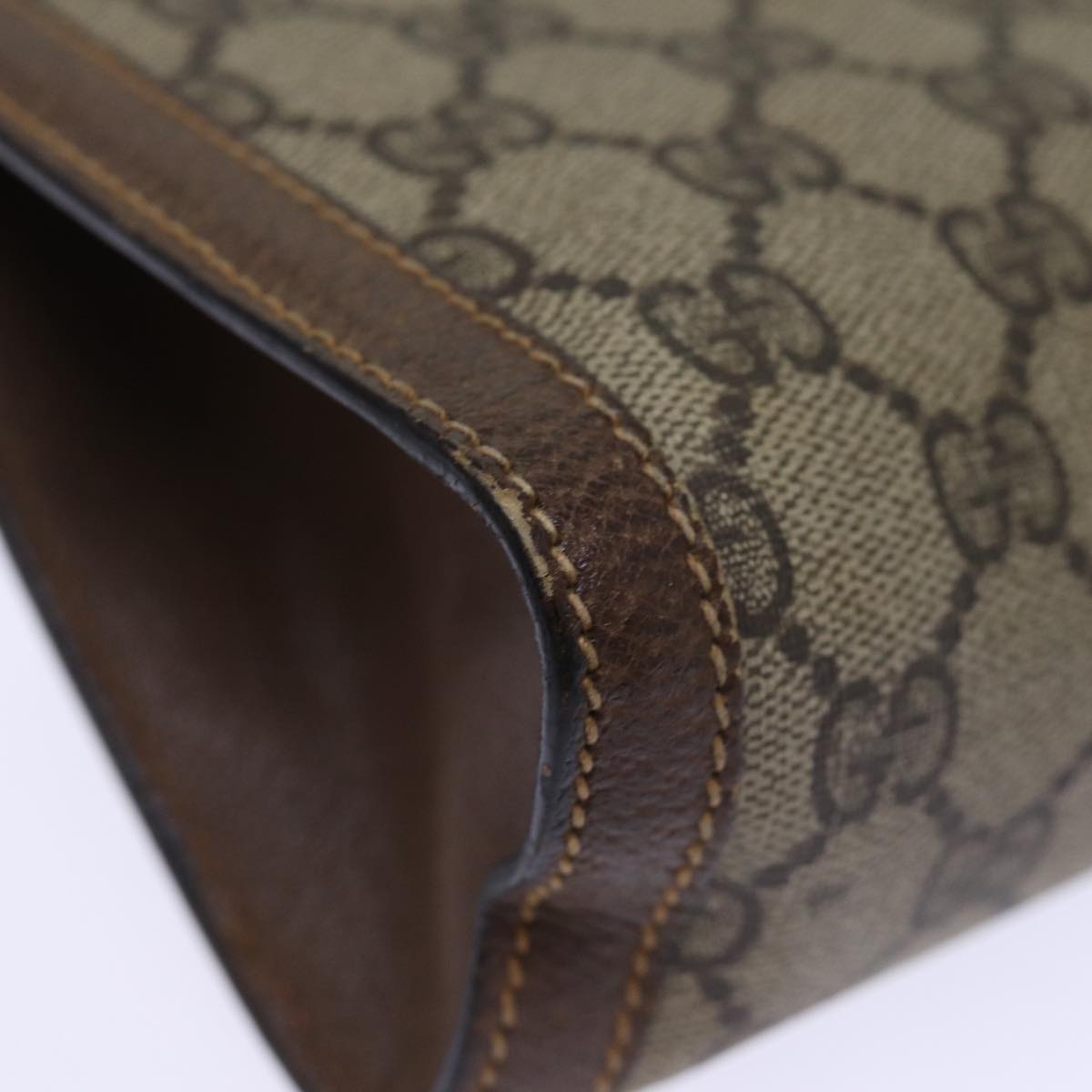 GUCCI GG Supreme Web Sherry Line Clutch Bag PVC Beige Red 89 01 001 yk12494