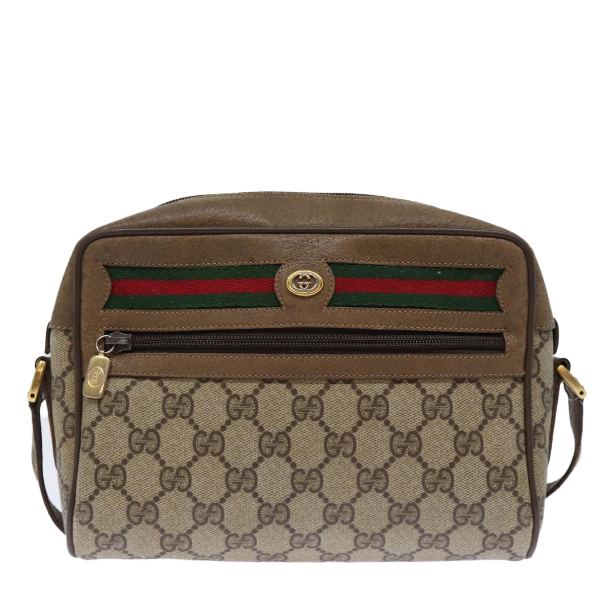 GUCCI GG Supreme Web Sherry Line Shoulder Bag Red Beige 56 02 087 yk12506