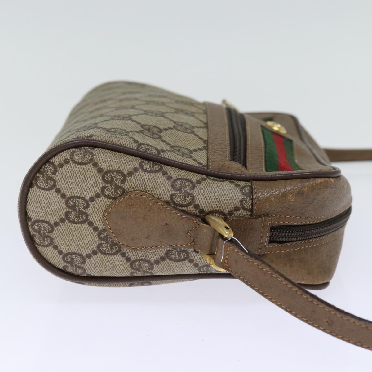 GUCCI GG Supreme Web Sherry Line Shoulder Bag Red Beige 56 02 087 yk12506