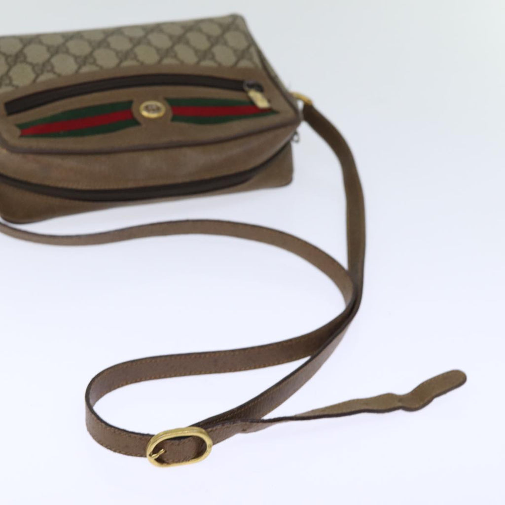 GUCCI GG Supreme Web Sherry Line Shoulder Bag Red Beige 56 02 087 yk12506